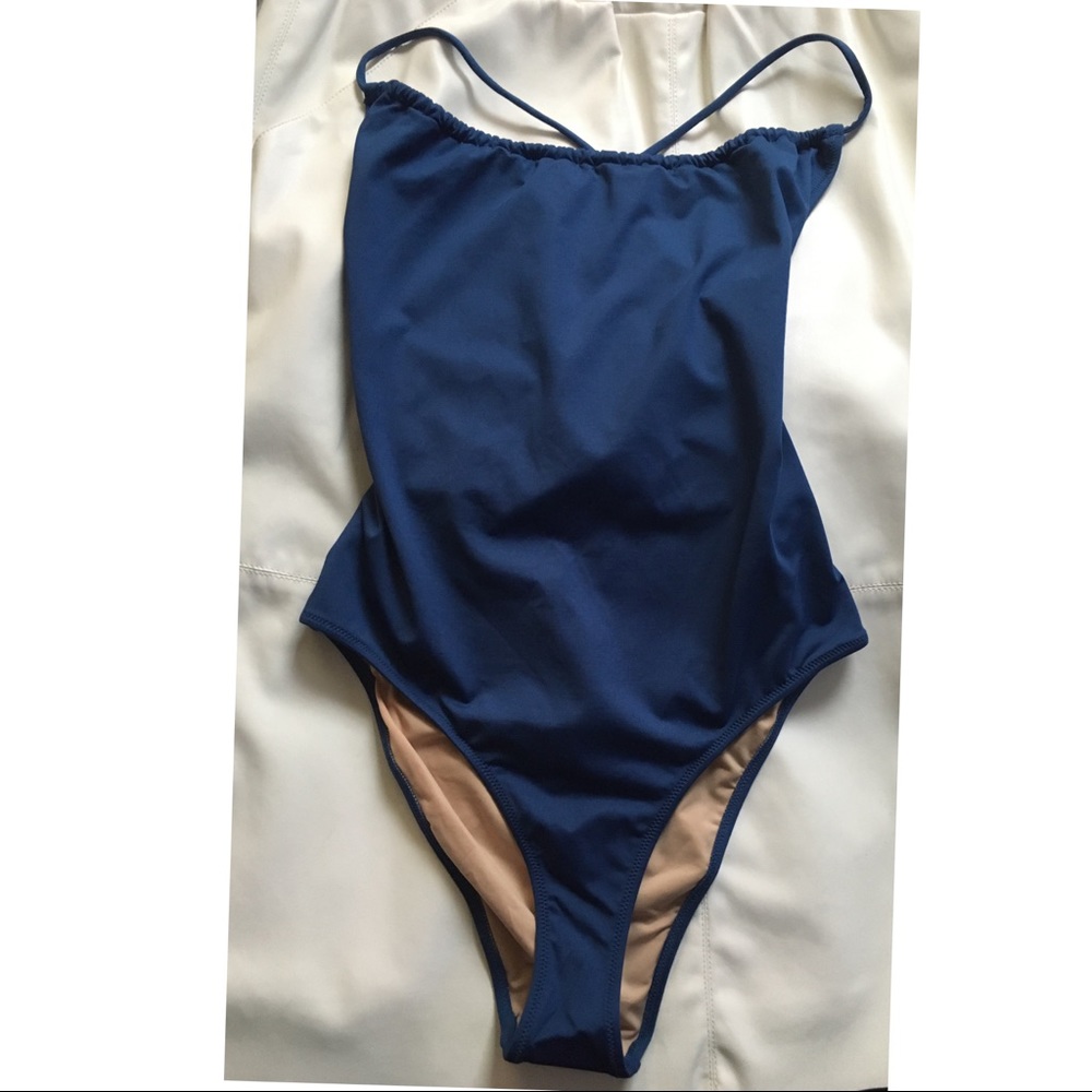 J. Crew Blue One Piece Bikini Swim Bathing Suit M